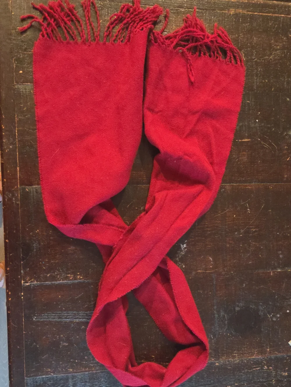 Jeffrey Banls Men's Classic Red Fringe Scarf -